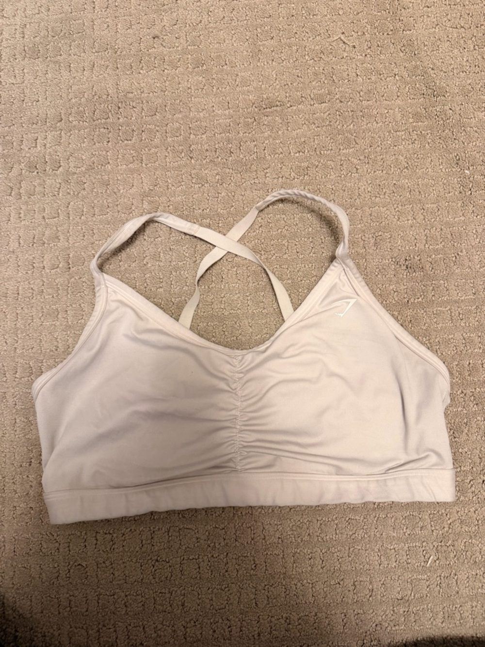 Gymshark Light Beige Crisscross Sports Bra